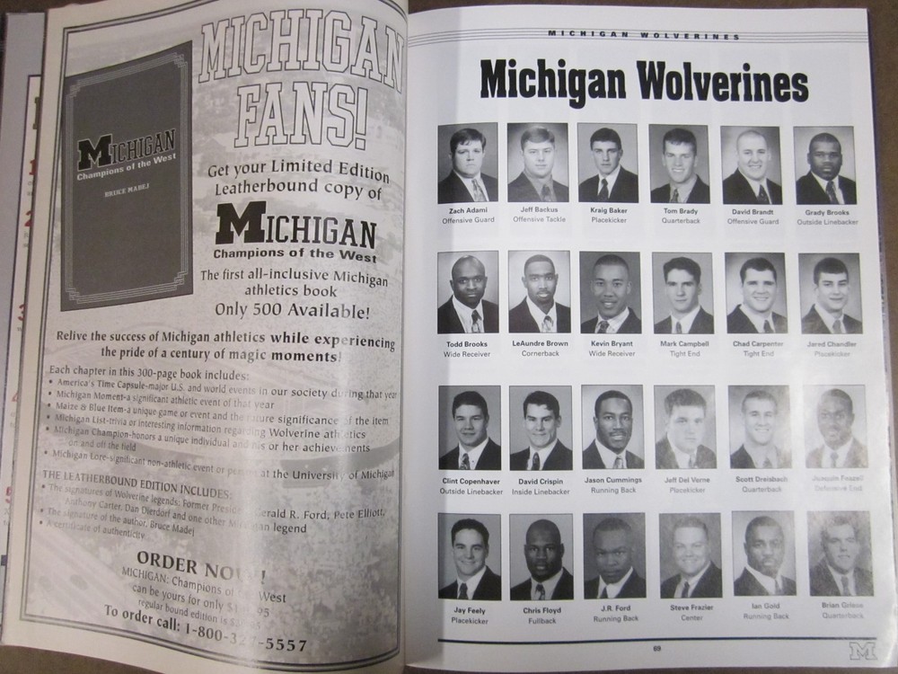 Michigan vs Northwestern Game Day Program - Lloyd Carr - 1997