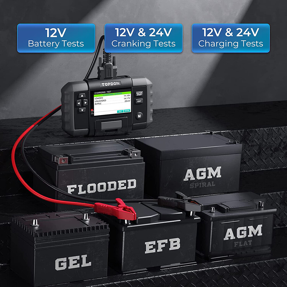 Topdon Load Tester Automotive Electronic Battery & System Tester With Printer