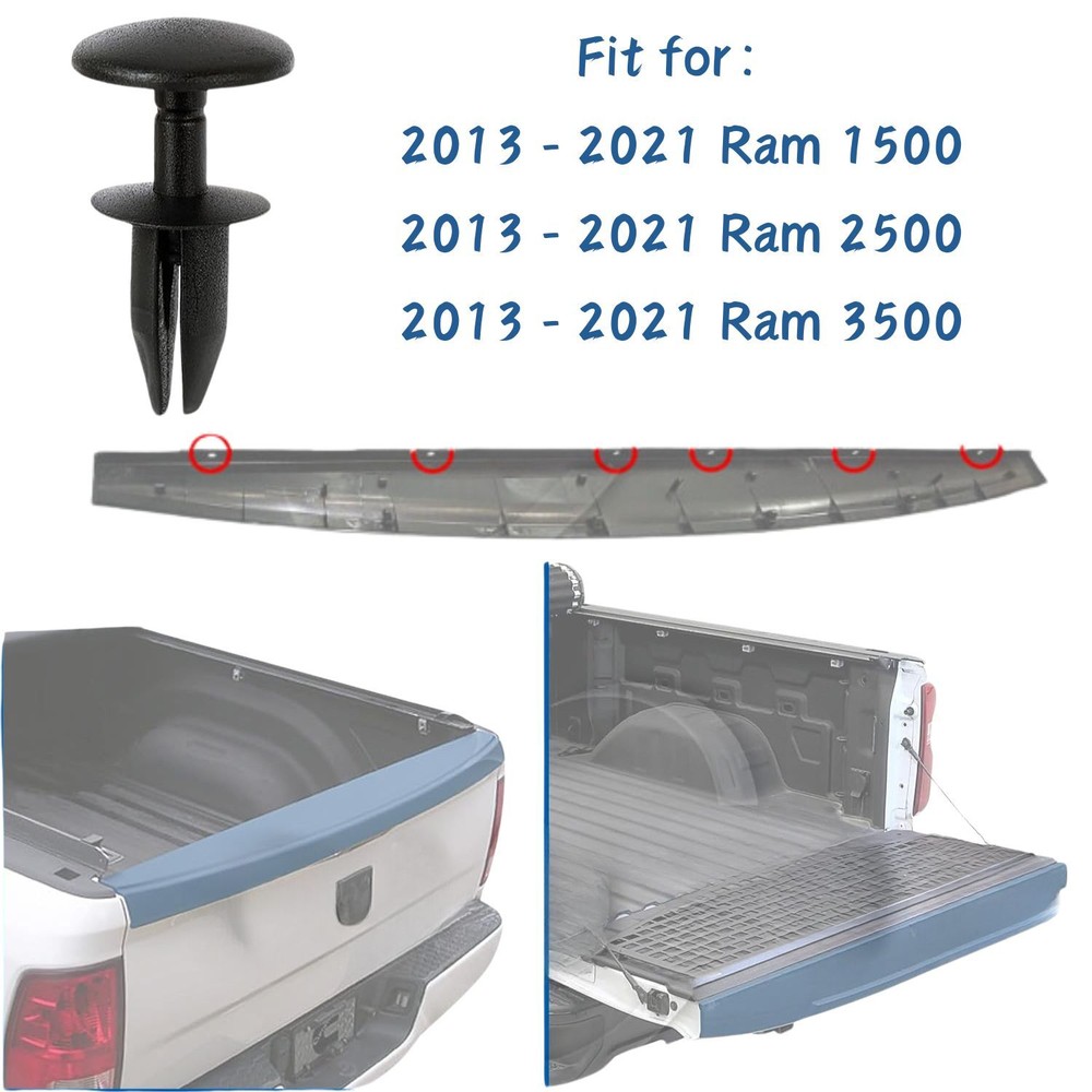 Tailgate Molding Protector Spoiler Cap Clips for Dodge Ram 1500/2500/3500