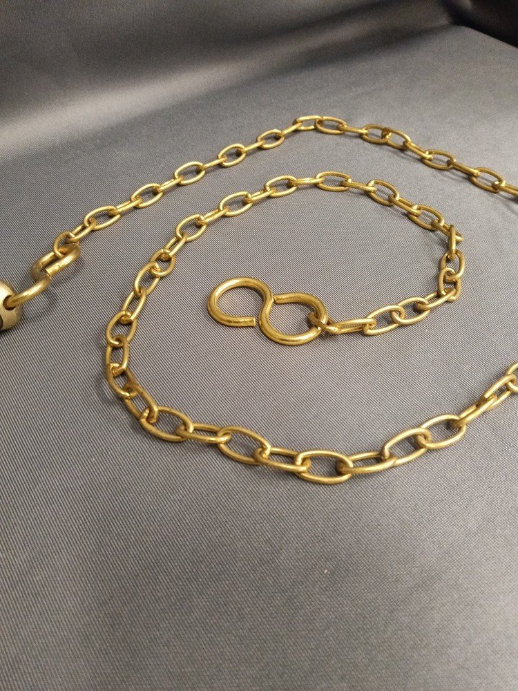BRASS HIGH LEVEL CISTERN LOO PULL / TOILET PULL, CHUNKY BRASS CHAIN