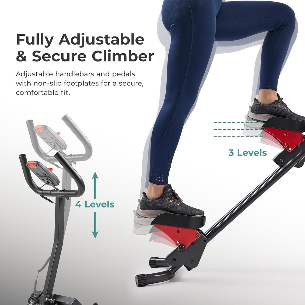 Smart Foldable Stair Stepper with Adjustable Handlebar & SunnyFit App Connection