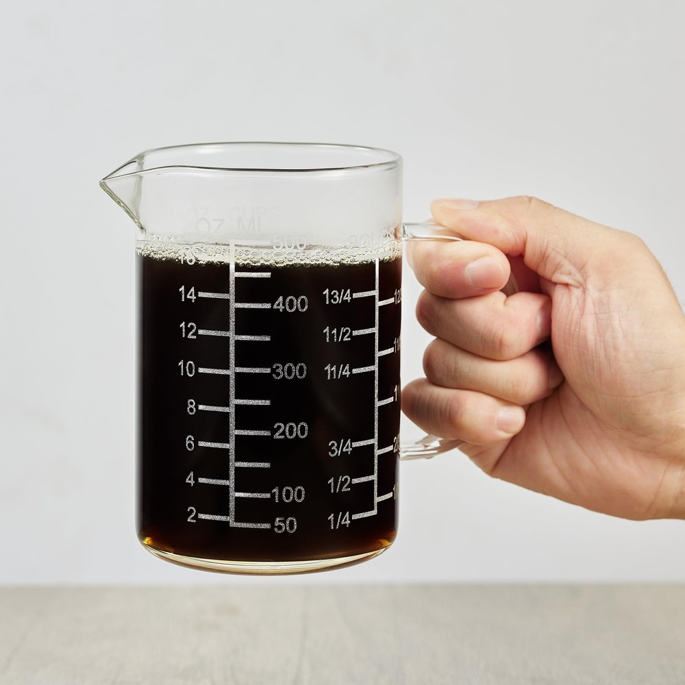 Ackers Mirror Etching Scale Glass Measuring Cup-[Insulated handle | V-Shaped ...