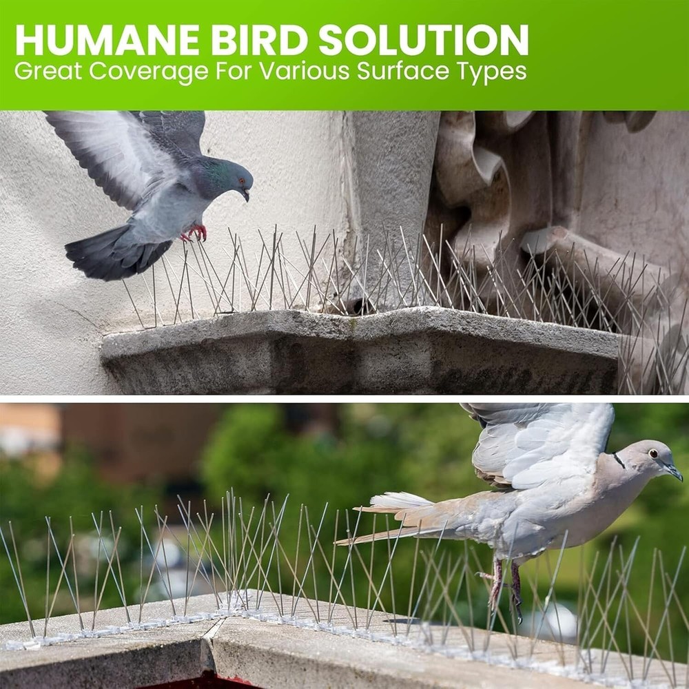 Crafted in Europe Bird Spikes - Effective Pigeon Control - Quick Installation