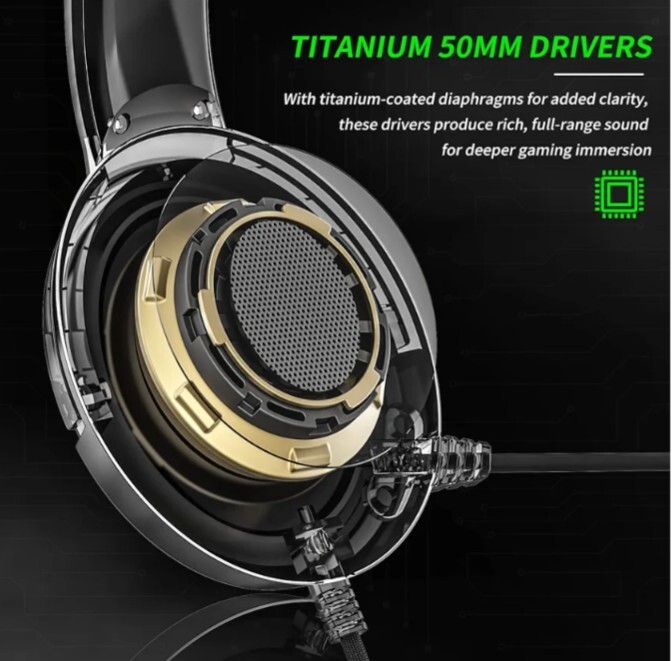 Gaming Headset with Mic for Xbox, One, PS4, PS5, PC, & More, Black & Green