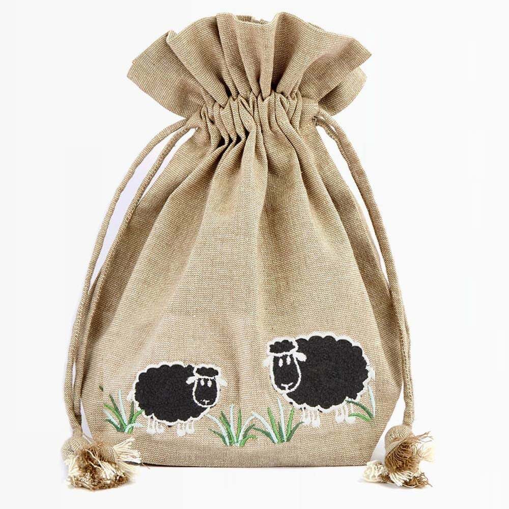 Lantern Moon Black Sheep Meadow Drawstring Bag