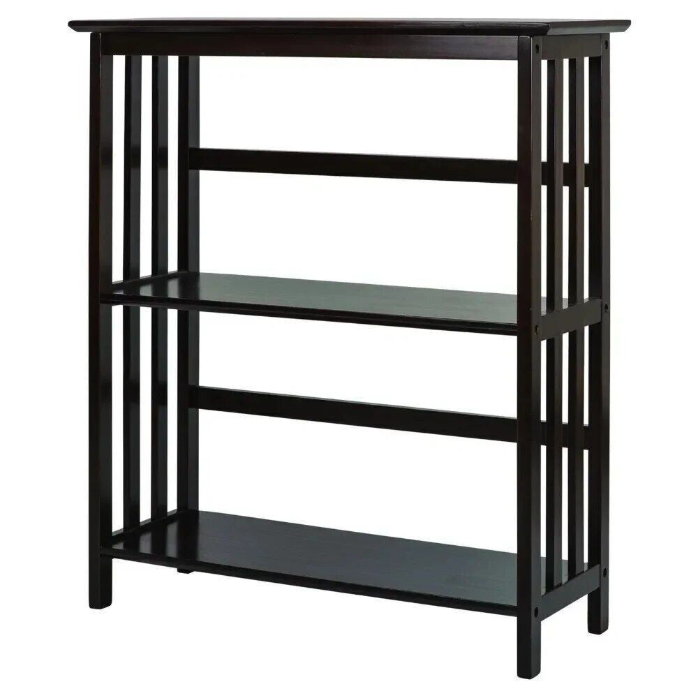 Style 3-Tier Wood Bookcase Storage Organizer