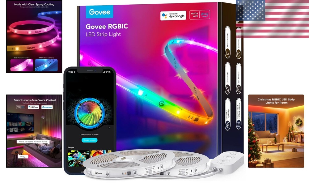 Color Changing 65.6ft LED Strip Lights - Smart Features for Halloween & Easter