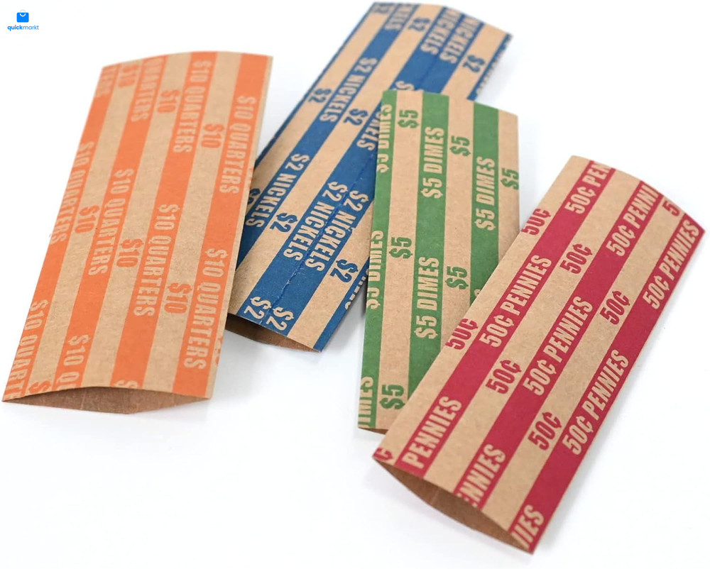 DGBDPACK 500 Assorted Flat Coin Wrappers, 100 Dimes, 100 500