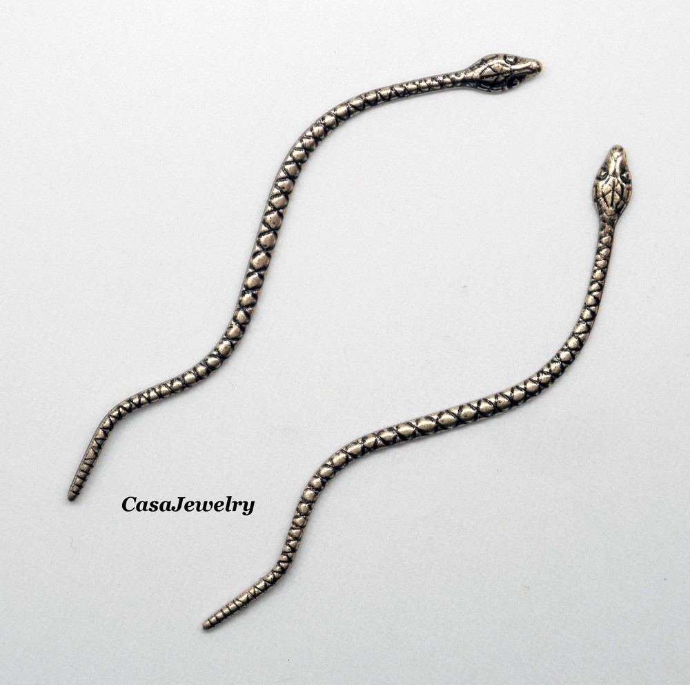 #5048 ANTIQUED GOLD SNAKE LEFT + RIGHT COMPONENT - 1 PAIR