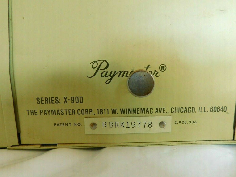 Paymaster Vintage X-900 Business Check Writer
