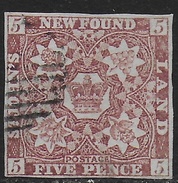 Newfoundland stamps 1857 SG 5 signed Georg Bühler CANC VF