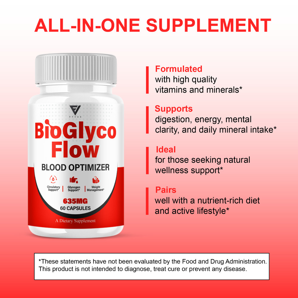 (2 Pack) BioGlyco Flow Blood Optimizer, BioGlyco Flow Supplement (120 Capsules)