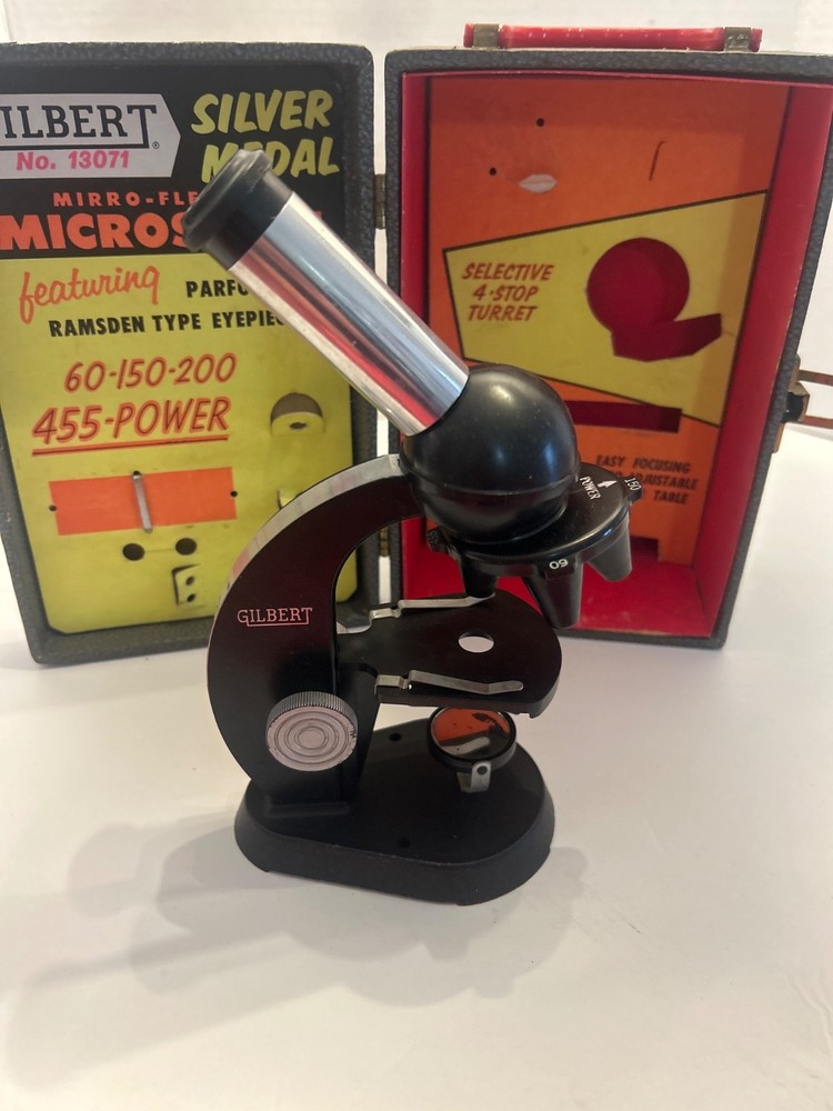 Vintage 1950’s Gilbert Microscope & Box