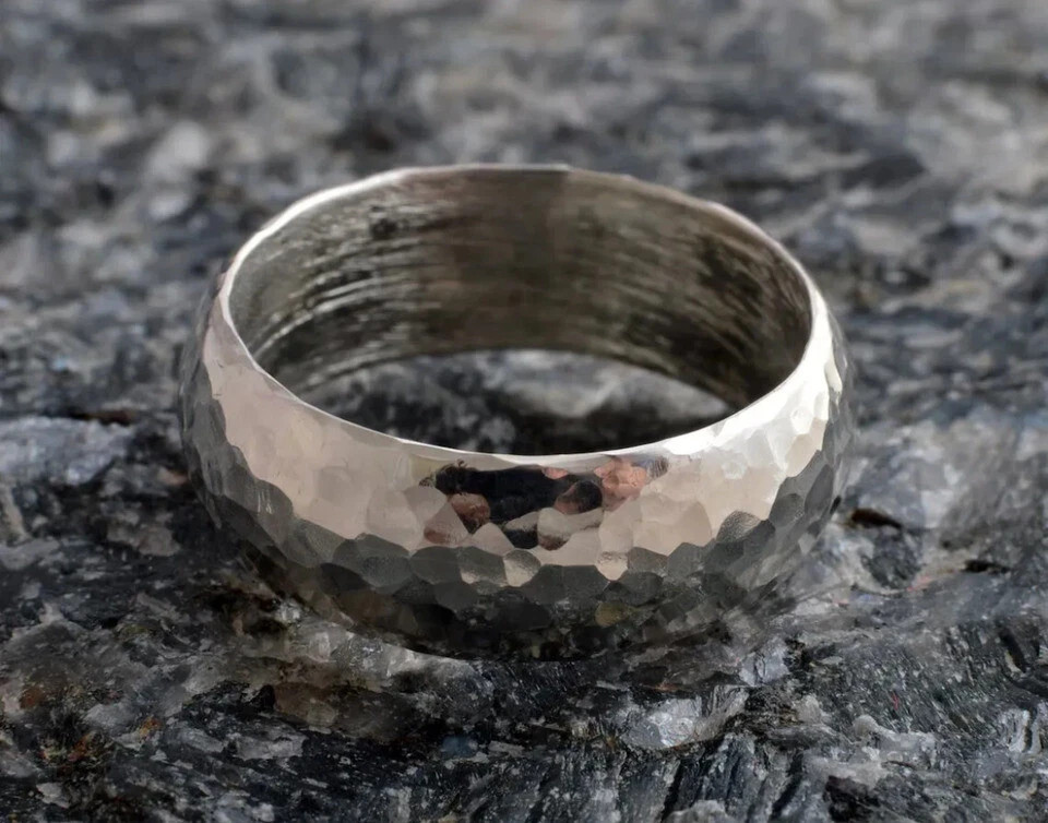 Solid 925 Sterling Silver Hammered Ring Statement Ring Handmade Ring All Size