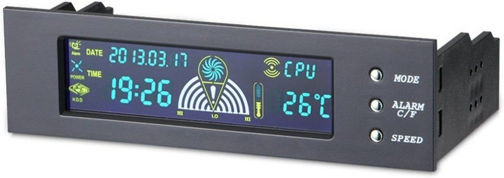 5.25" Bay LCD 3Pin/4Pin Fan CPU/HD/SYS Temperature Speed Controller Temp Sensor