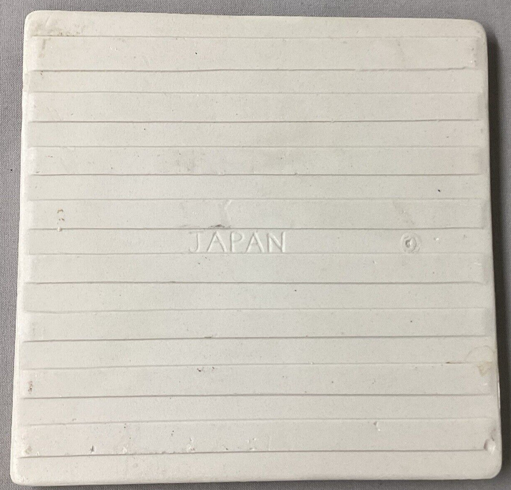 Vintage Ceramic Tile Blue Fruit Japan 6" Square
