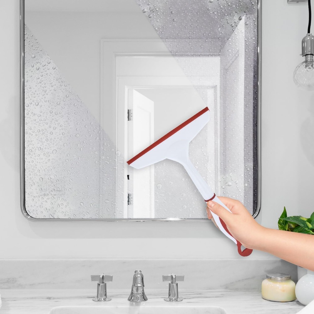 Superio 6" Window Rubber Squeegee with Hanging Loop, Red