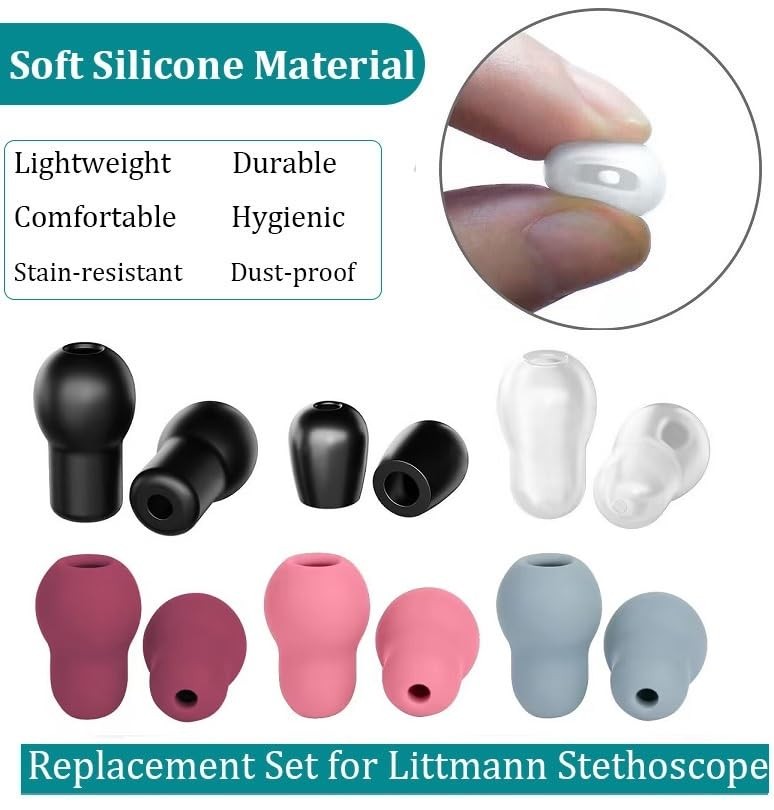 12pcs Soft Stethoscope Ear Tip Piece Replacement for Littmann Stethoscope