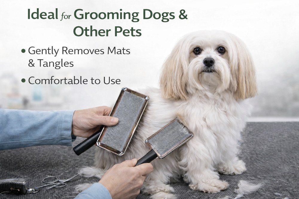 #1 All Systems Silver Slicker Brush Small and Medium – Dog Grooming Deshedding