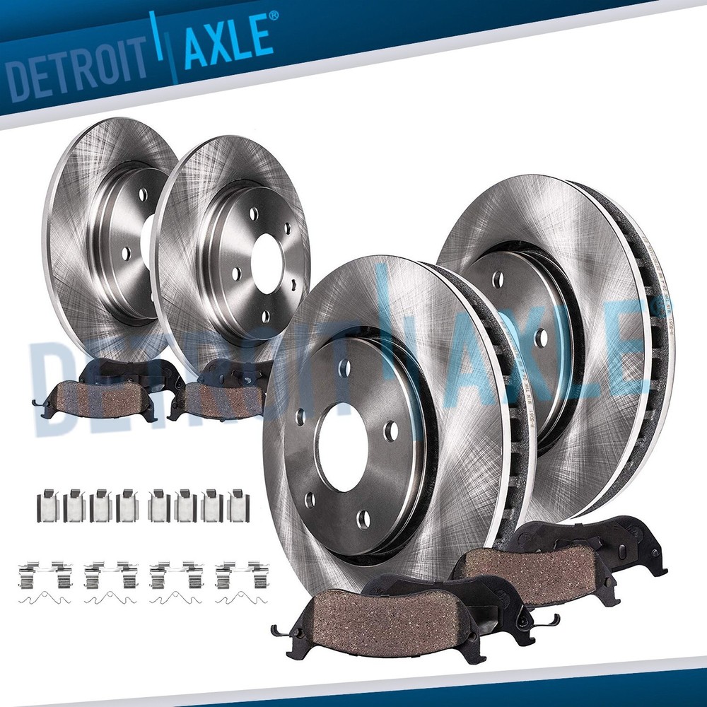 Front Rear Disc Brake Rotors Ceramic Brake Pads for Ford Explorer Flex Taurus