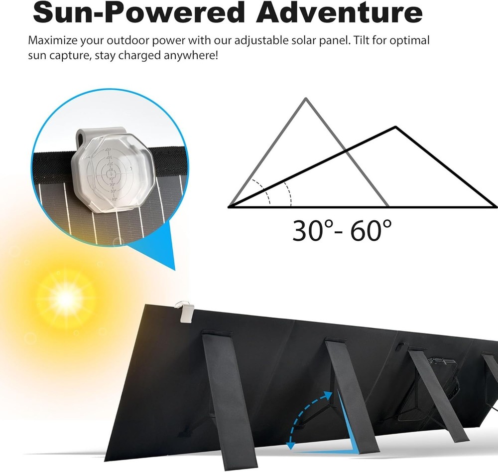 12V 200W Foldable Solar Panel Portable Power Station Outdoor Camping Refurbished
