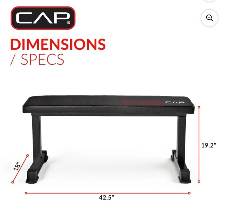 Cap Universal Flat Workout Bench Black