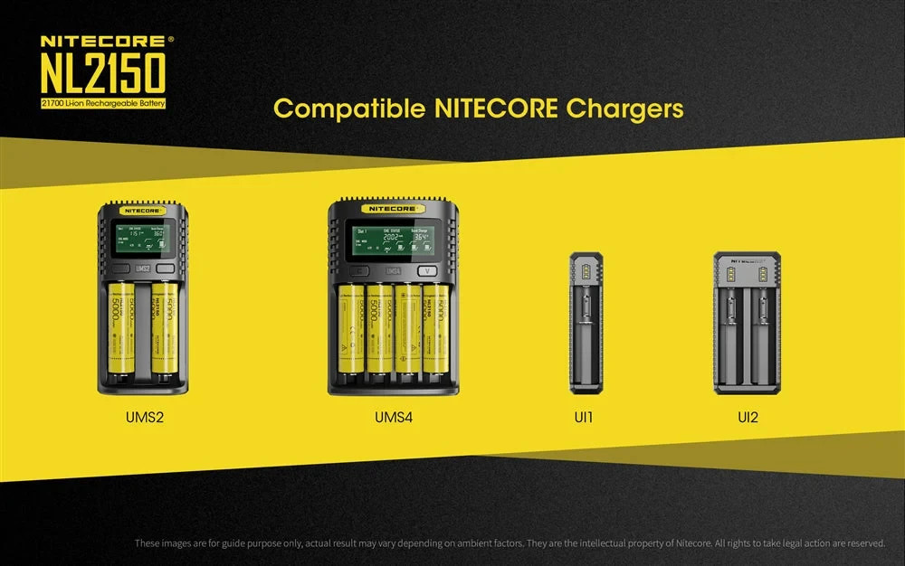 New Nitecore 21700 Battery NL2150HPI