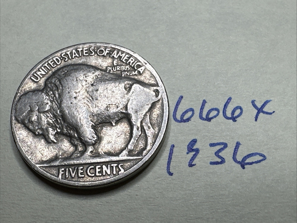 1936 Buffalo Nickel Full Date 5C 666X