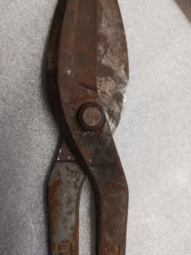 Vintage Solid Steel Shears Tin Snips 12"