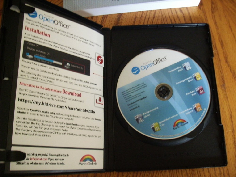 Apache Open Office for Windows 11, 8.1, 8, or 7- Office Software Suite on DVD