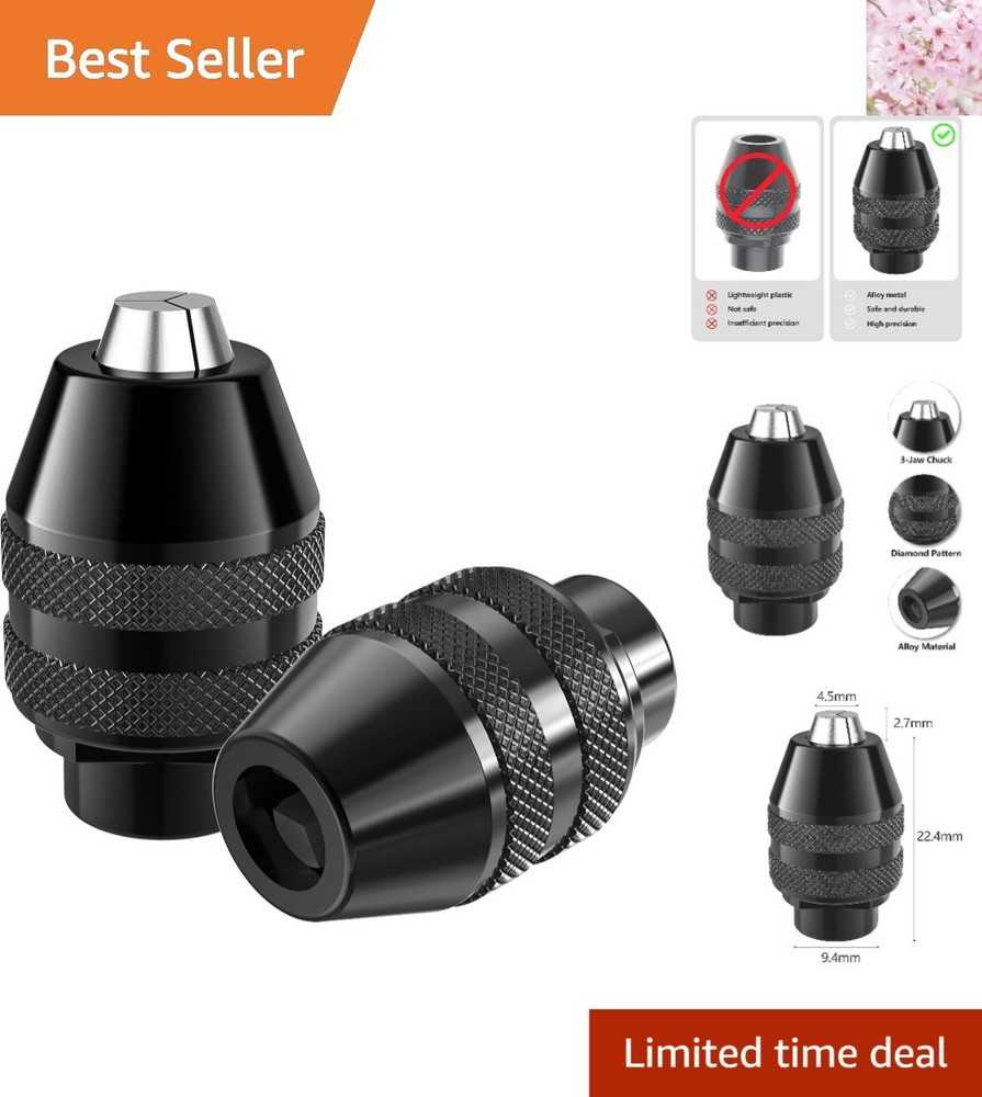 Versatile Keyless Chuck Set for Dremel Rotary Tools - 2-Pack Precision Chucks