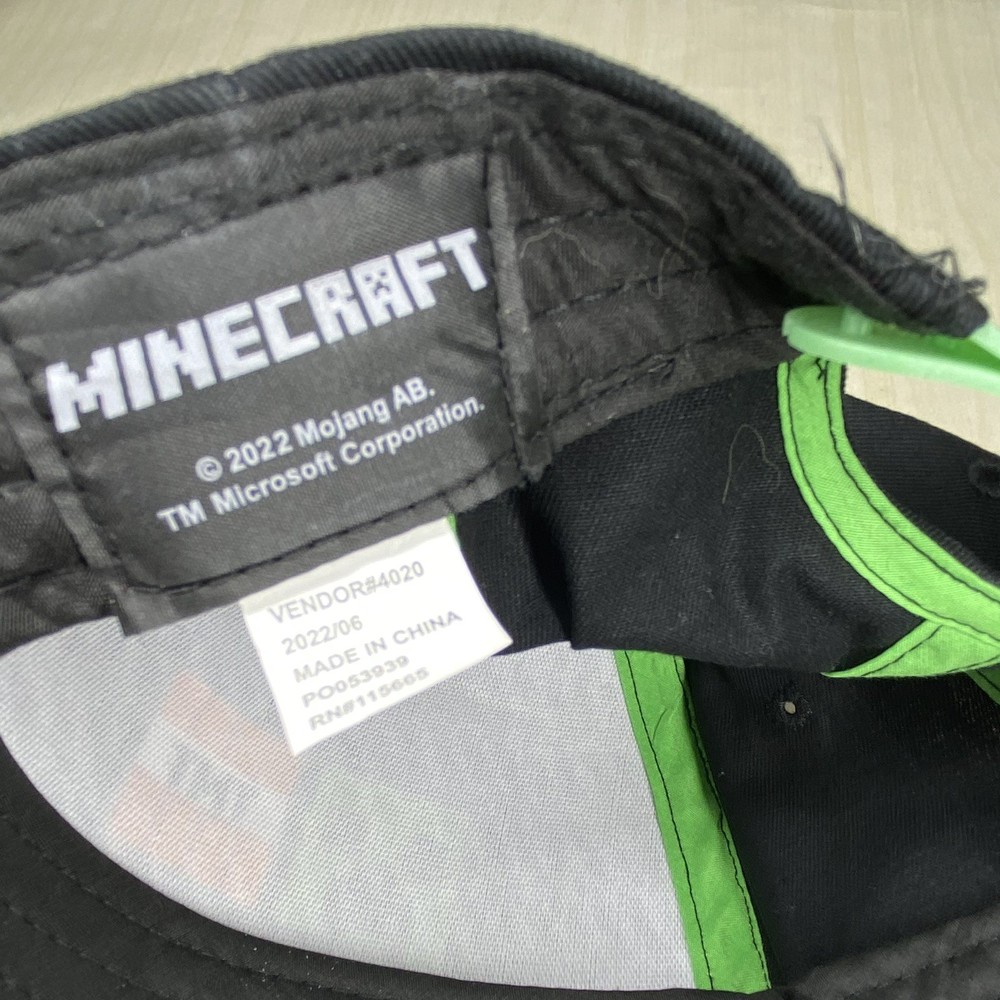 Minecraft BOOM Youth Hat Black Snapback Adjustable Baseball Cap OSFM