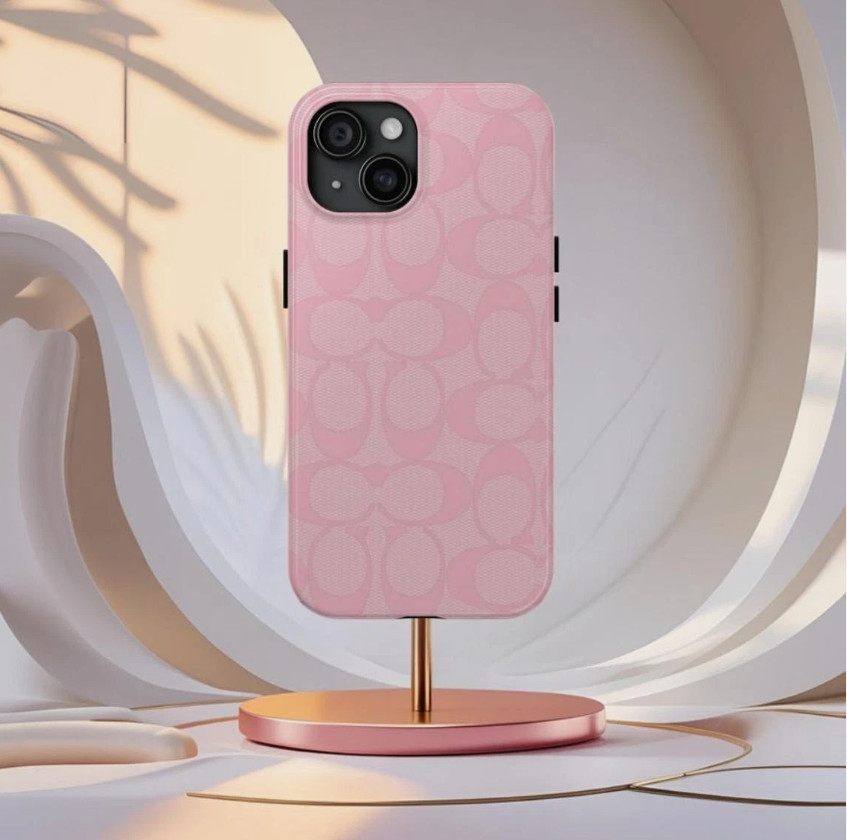 Pink Coach Style iPhone Case Elegant Luxury Hard Protective Cover
