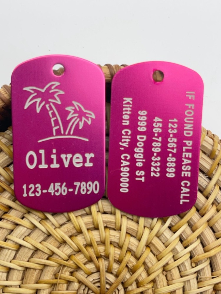 Pawtographize Dog Cat ID Tags Personalized Pet Name Tags Engraved Customized