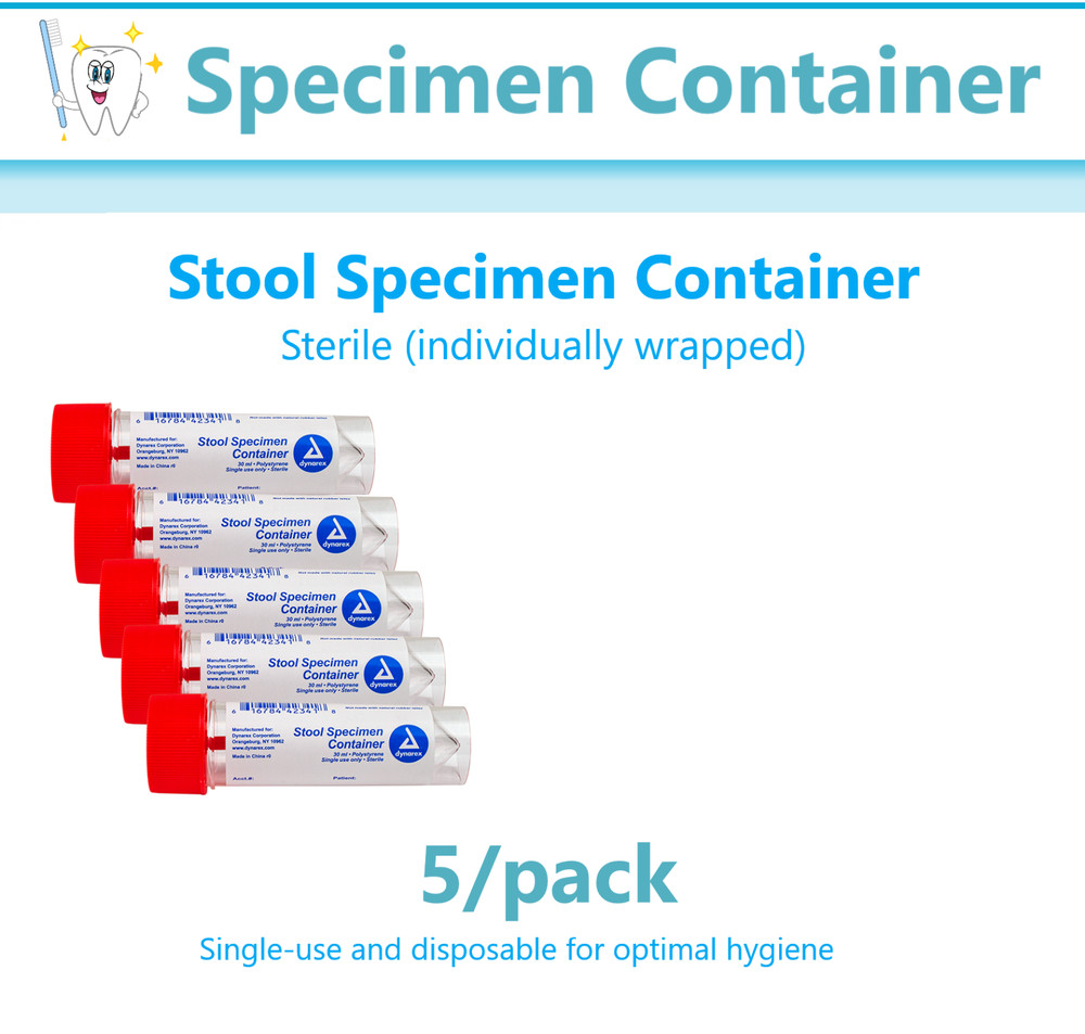 Fecal Collection Stool Container Sterile Sample Specimen Bottle Cup 30ML 5-10 Pk
