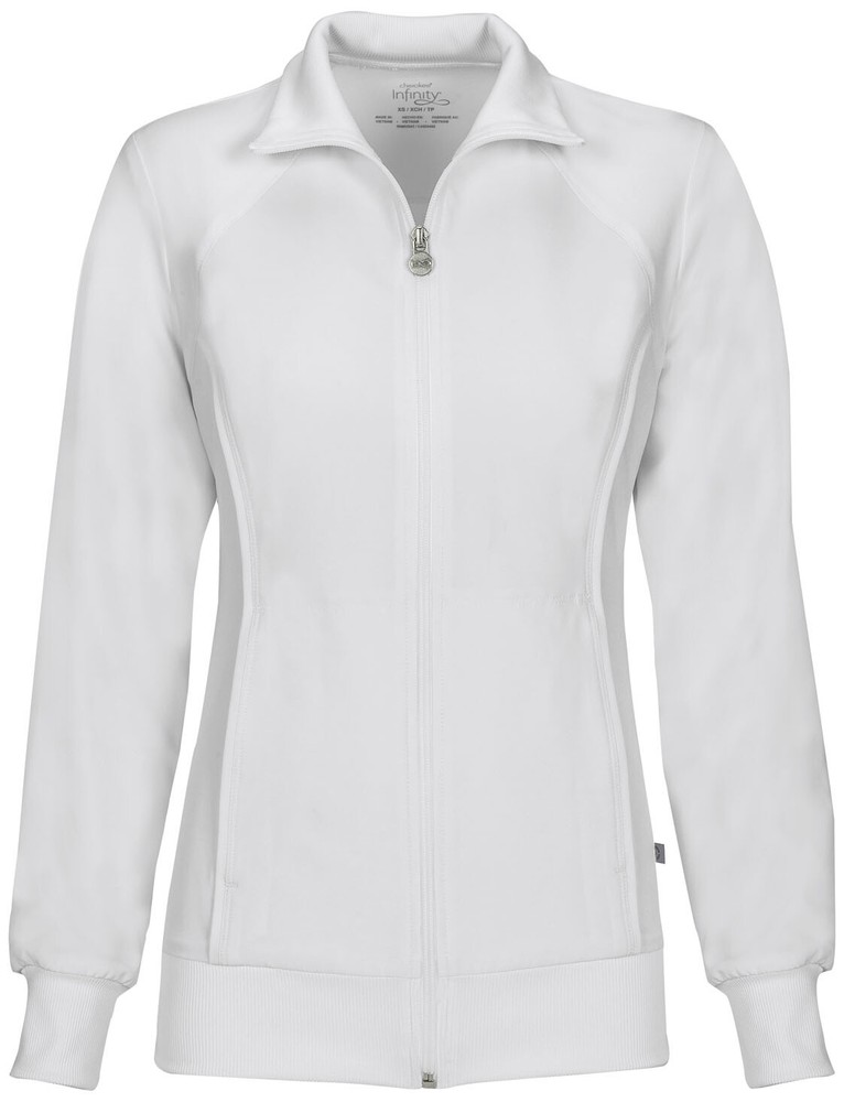 Cherokee Infinity Zip Front Warm-up Jacket 2391A WTPS White Free Shipping