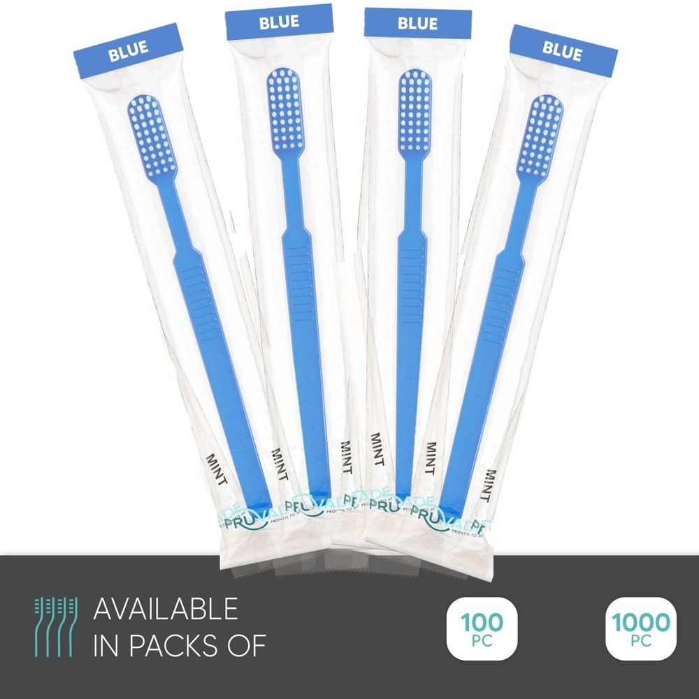 100 Pack Disposable Toothbrushes with Toothpaste Built In | Mint Prepasted To...