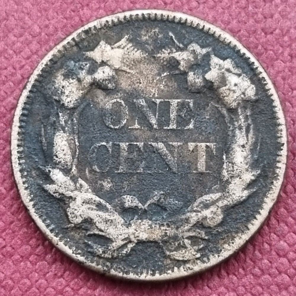 1857 Flying Eagle Cent 1c Circulated Corroded #55286