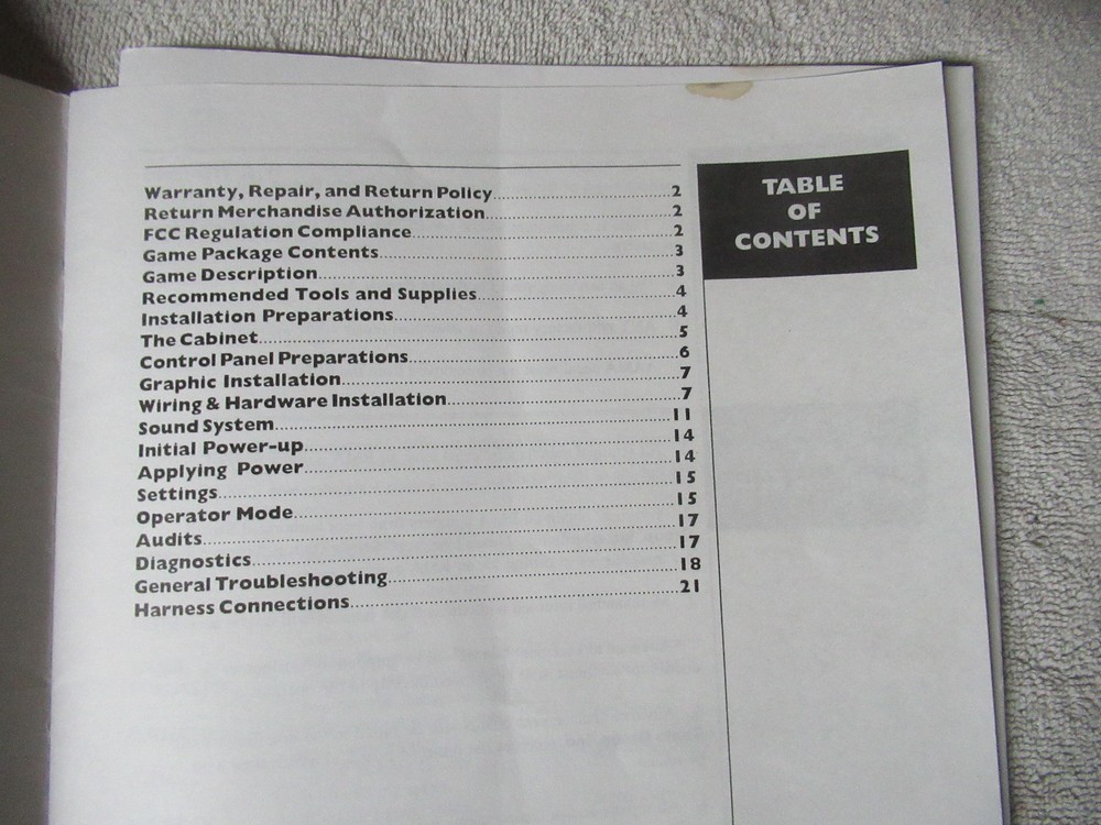 ORIGINAL TIME KILLERS STRATA video game owners manual