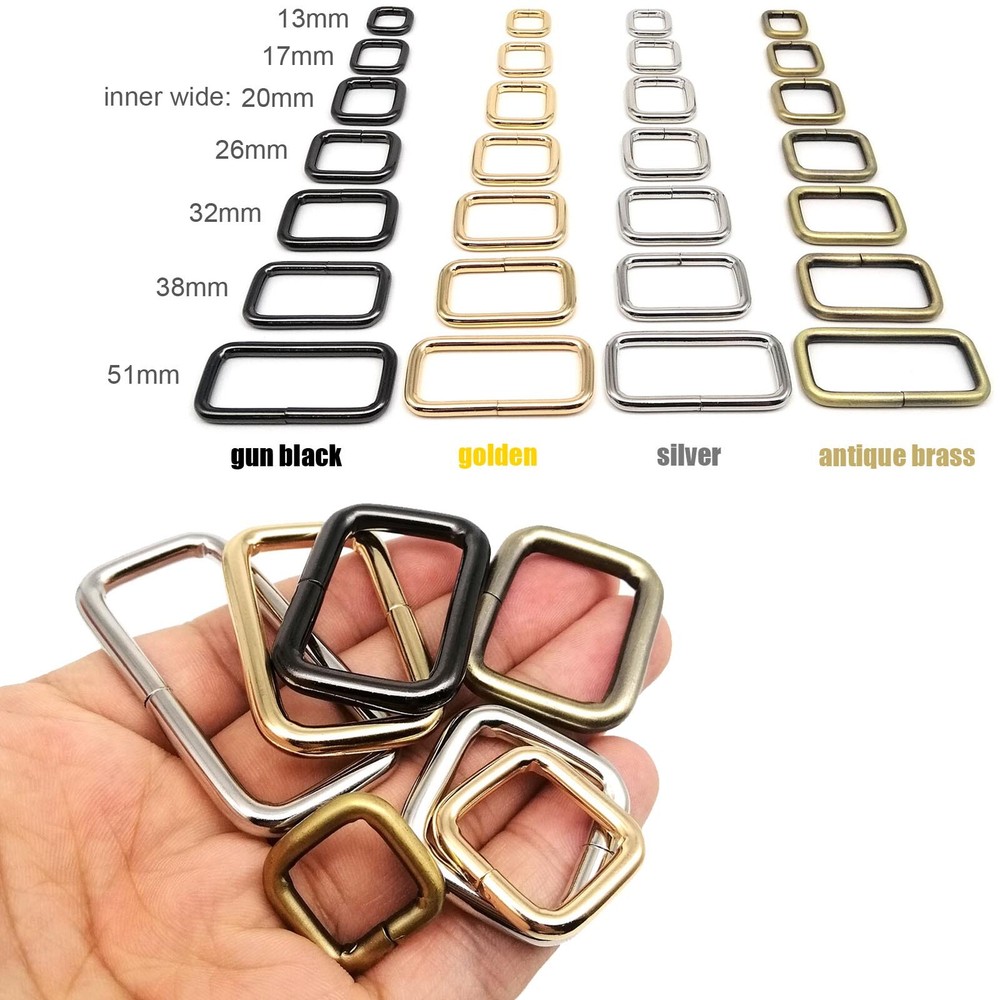 Metal Thickened Handbag Leather Bag Purse Strap Belt Web Rectangle D Ring Buckle