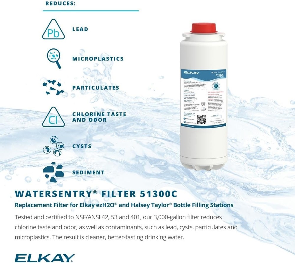 Sealed 2pack NEW Elkay 51300C WaterSentry Plus Replacement Water Filter, NO CHIP