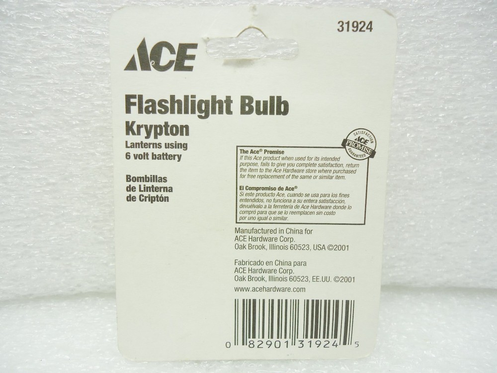 (NEW) ACE 31924 Krypton Flashlight Bulb 5V 3W