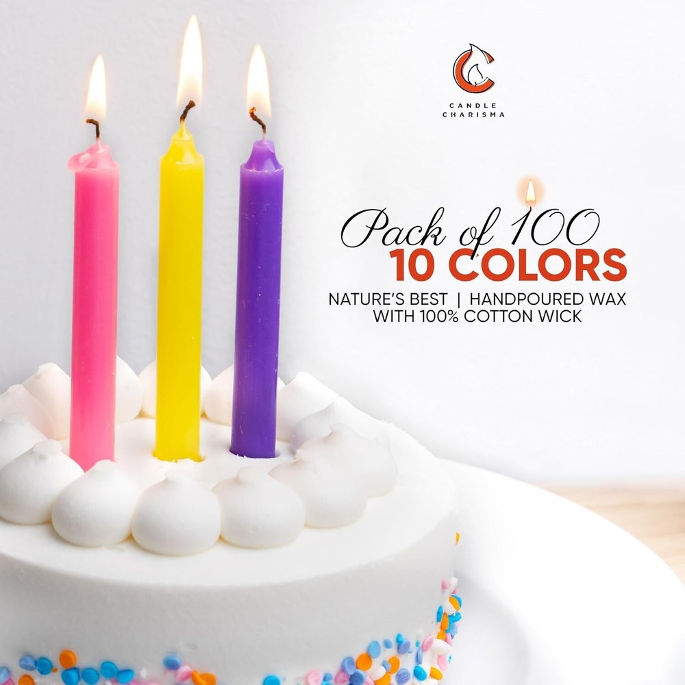 Charming 100 Multi-Colored Spell Candles - Indoor/Outdoor Use & Gift-Ready!