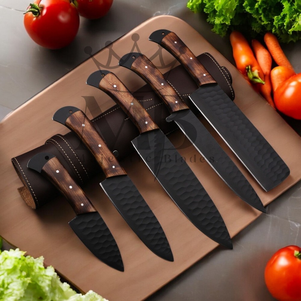 HANDMADE DAMASCUS STEEL CHEF KNIFE SET KITCHEN KNIVES SET RAZOR SHARP