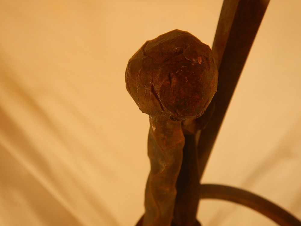 Brutalist Hand Wrought Fire Place Tools And Stand