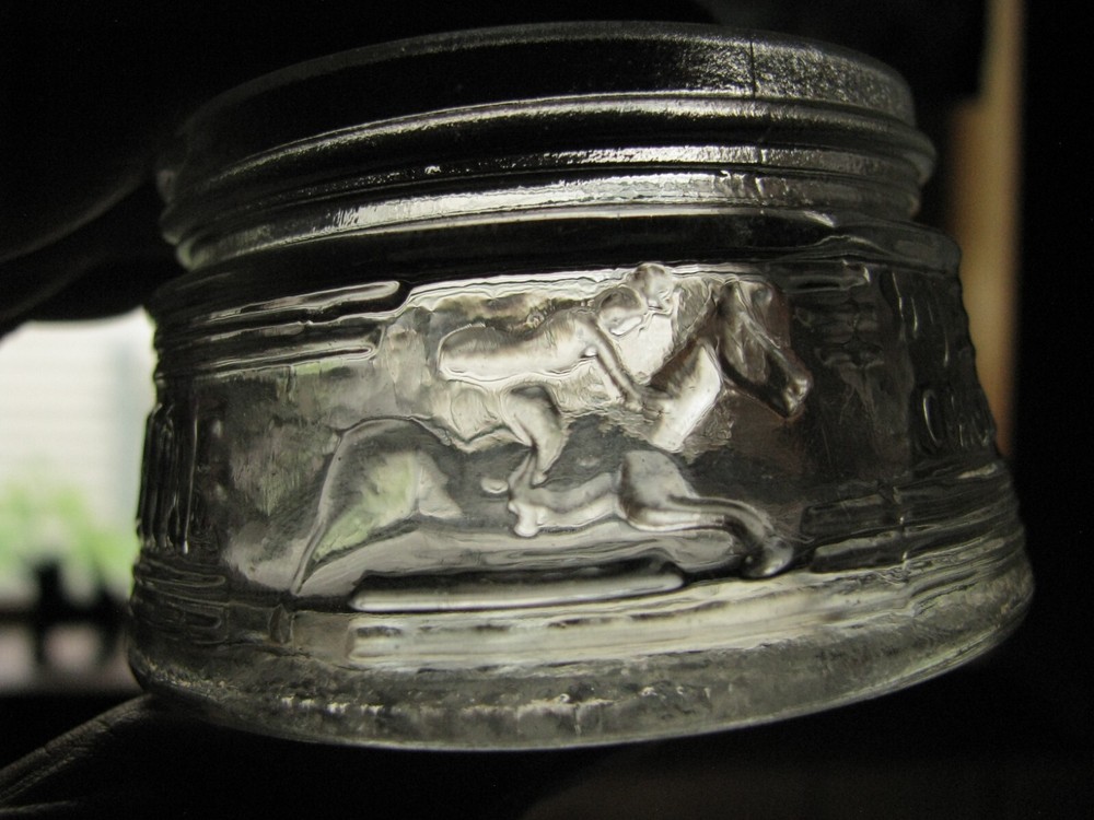 (2) 1940s-1950s est., BOOT CREME by CAVALIER Jars, Baltimore, MD