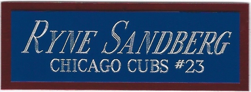RYNE SANDBERG CUBS NAMEPLATE FOR AUTOGRAPHED Signed Baseball Display CUBE CASE