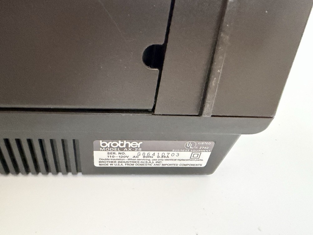 Brother AX-28 Electronic Word Processing Typewriter /For Parts