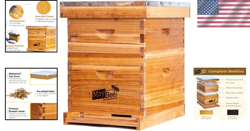 Beginner Beekeeping Kit with Cedarwood Beehive