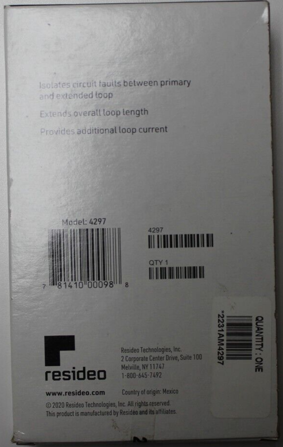 Honeywell Home 4297 V-Plex Loop Isolation/Extender Module
